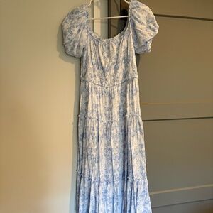 White and Blue Women's midi dress by Altar'd State